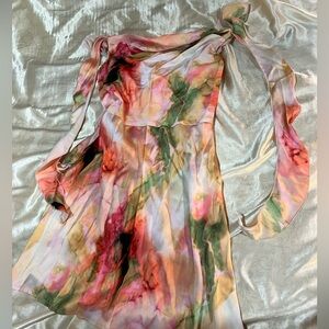 Cider One Shoulder Watercolor Dress